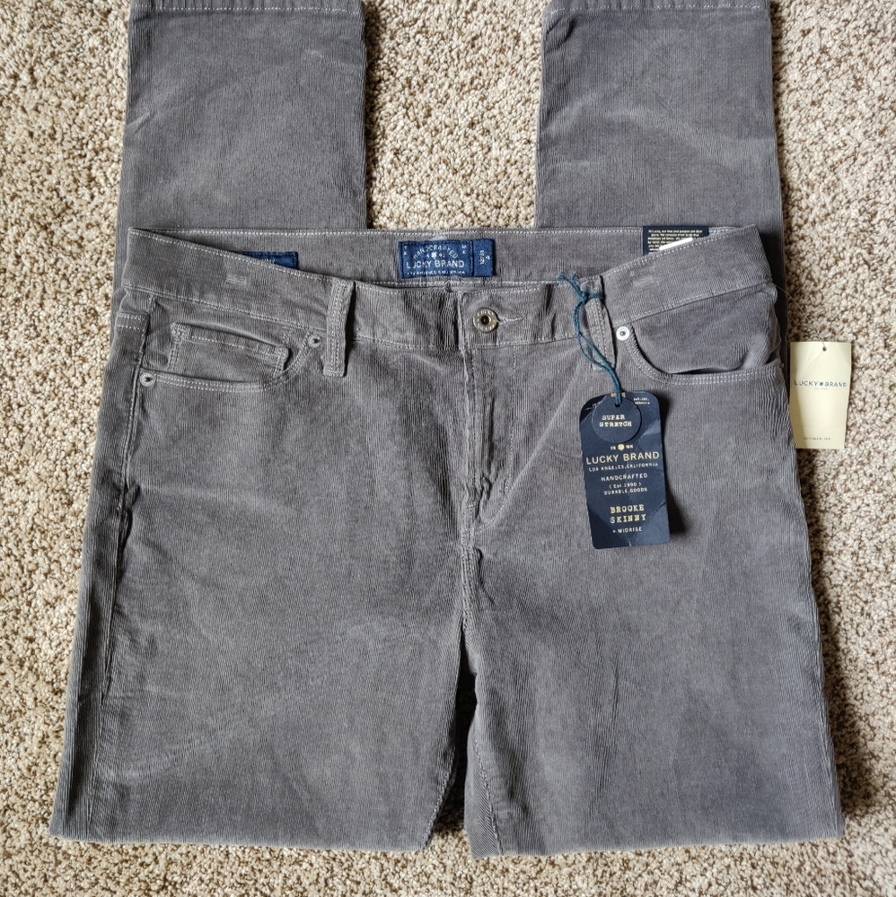 Lucky Brand Brooke Skinny corduroy 31R NWT